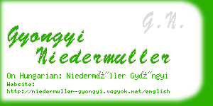 gyongyi niedermuller business card